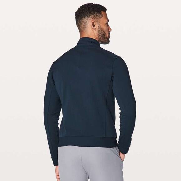Lululemon Mens Lululemon Sojourn Track Jacket True Navy Size Small EUC Zip Front - Picture 3 of 15